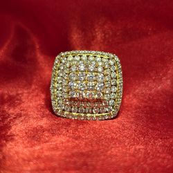 14k Yellow Gold Diamond Round Cut Ring 5.10 ctw