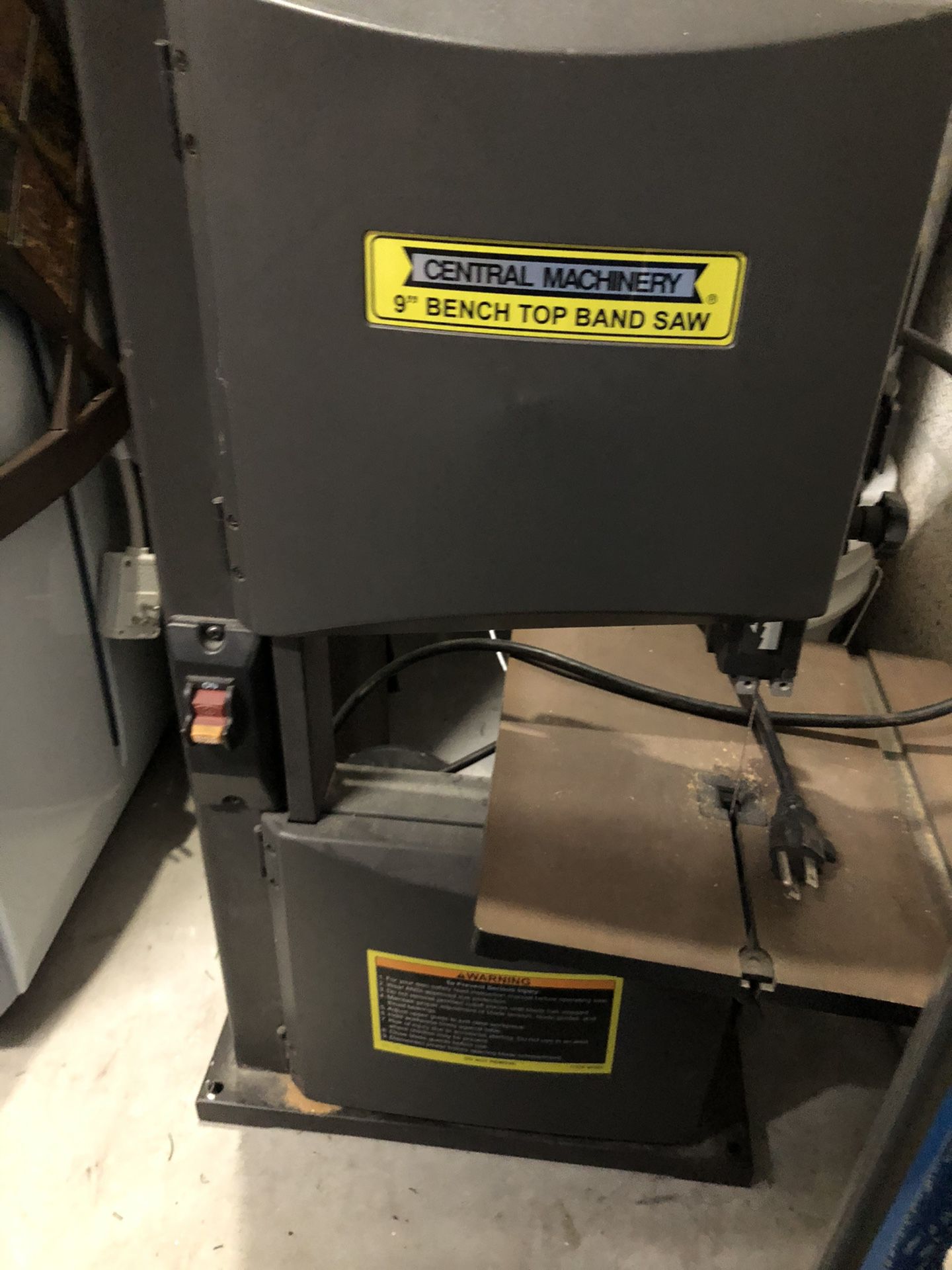 9” Bench Top Band Saw electrical