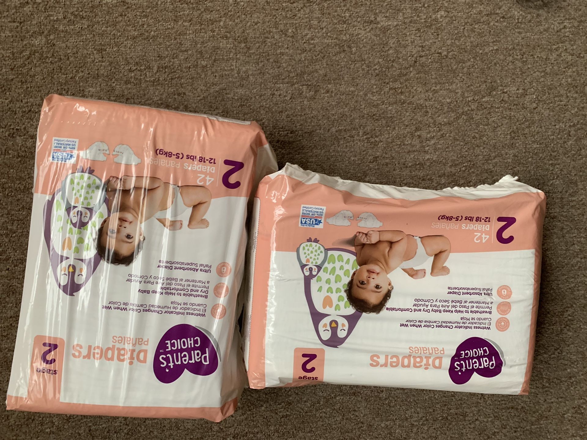 2 packs of Size 2 diapers (84 count)