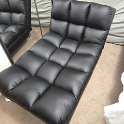 Small Space Black Reclining Chaise