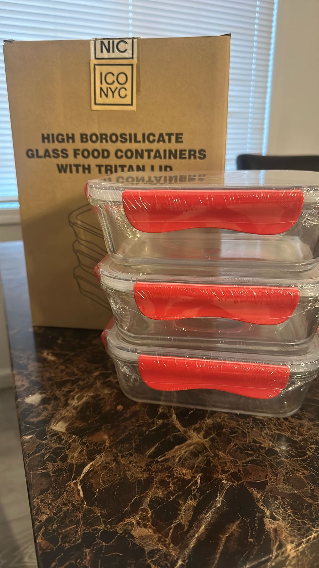 Pack Of 3 high Borosilicate Glass Food Containers
