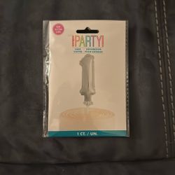 New In Package Unique Party 5 Inch Silver Number 1 Cake Topper Balloon Party Decoration 