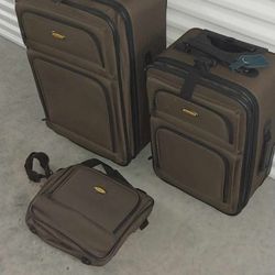 Eddie Bauer Flight Crew Rolling Luggage 26" & 22" & Laptop / Travel Bag Set Suitcase