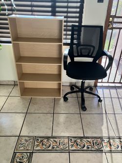 Chair and bookshelf
