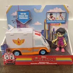 Disney Junior Firebuds Violet and Axl Figure and Ambulance Vehicle Set