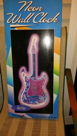 Neon guitar clock