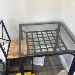 Small Glass Dining Table - 2 Chairs 