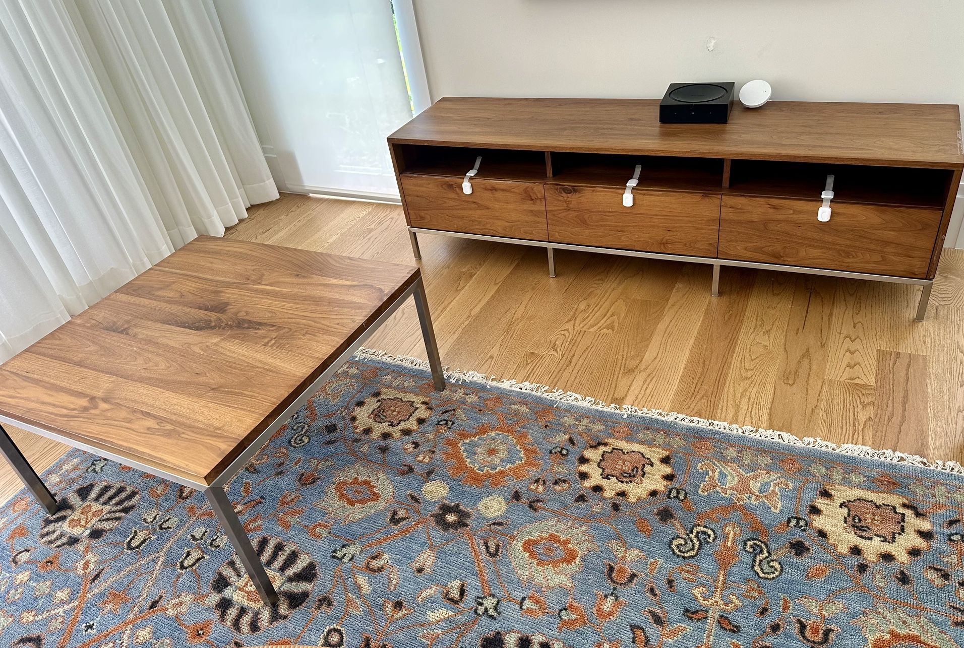 Crate & Barrel Coffee Table And Media Console Set