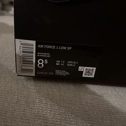 Air Force One low SP white white 8 1/2 men supreme Collab