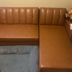 Faux Leather Convertible Couch/Futon