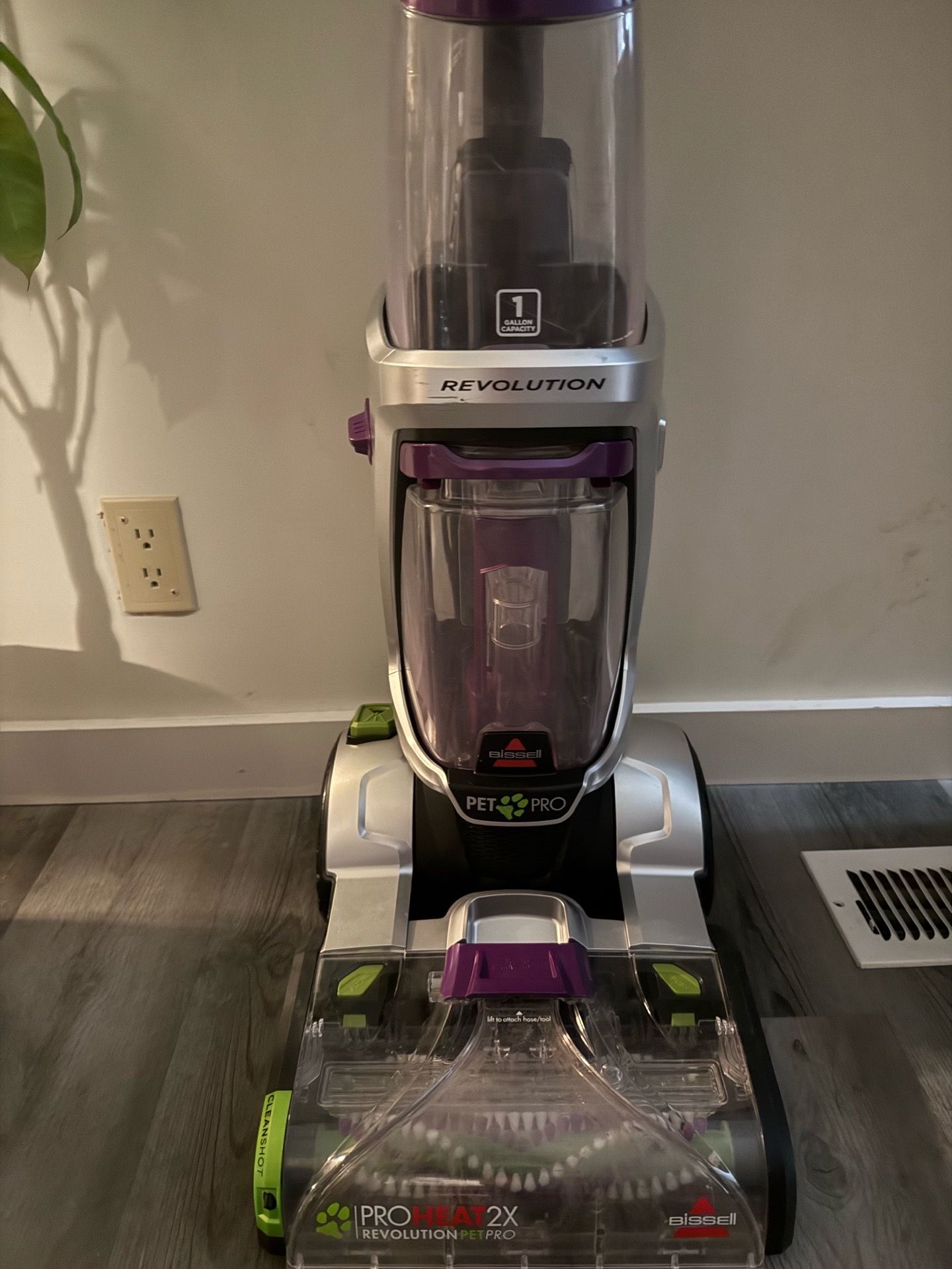 Bissell ProHeat 2X Revolution Pet Pro carpet cleaner in purple.