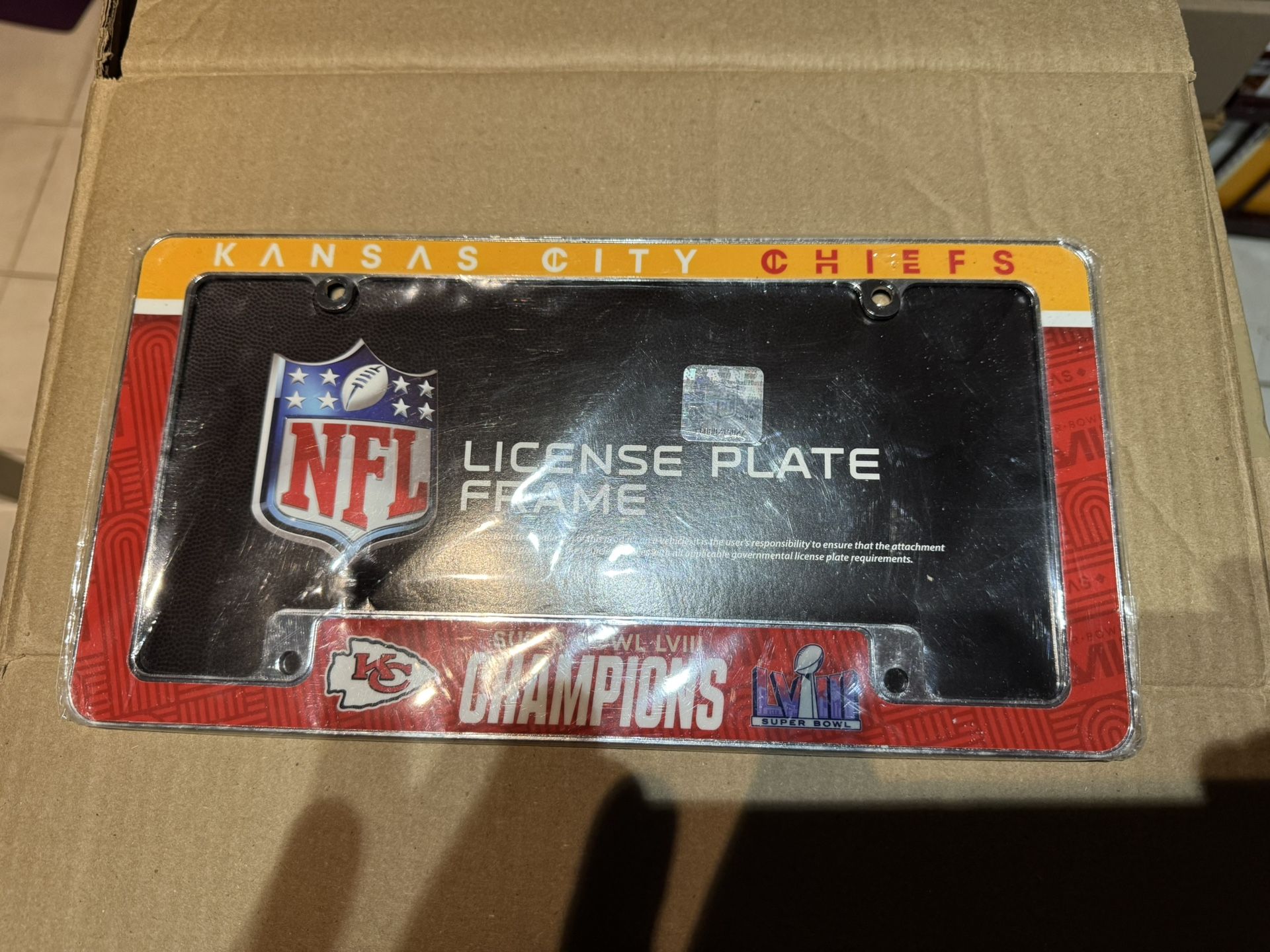 Kansas City Chiefs License Plate Frame 2024 Super Bowl LVIII Champions METAL NEW