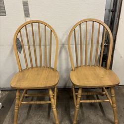 New Set of 2 Solid Wood Dining Chairs