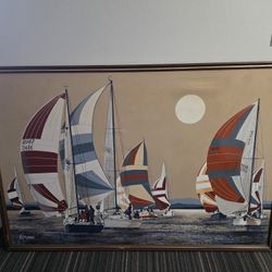 Golden Hour Regatta" – Mid-Century Modern Statement Piece by Letterman