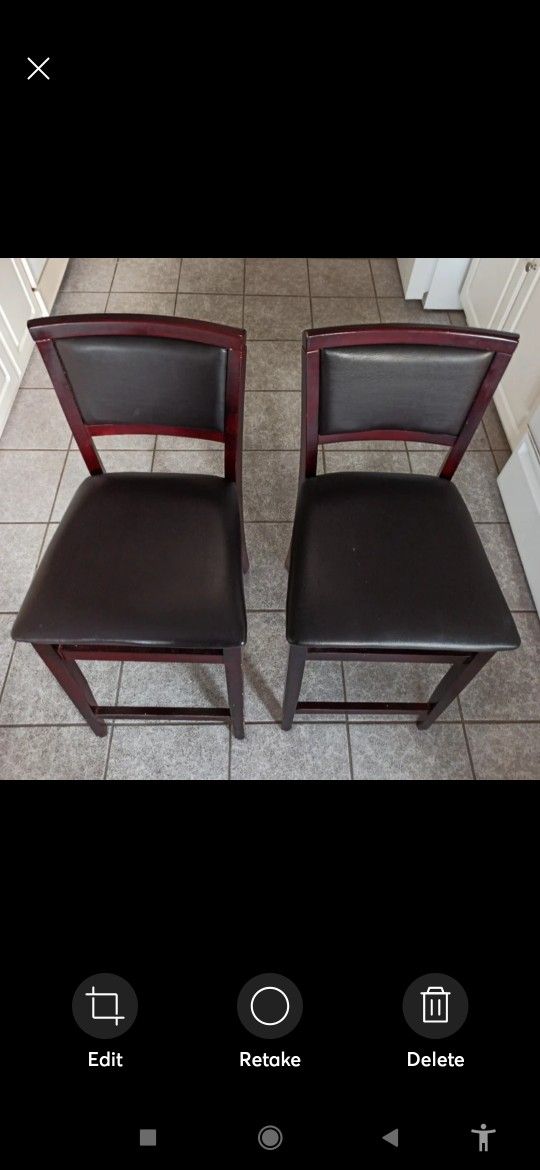 Linon Keira Pad Back Folding Bar Stool x2