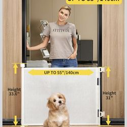 Retractable Baby Gate for Stairs – 33” Height, Expands up to 55” Width