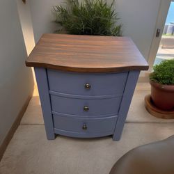 Blue Broyhill nightstand With 3 Drawers 