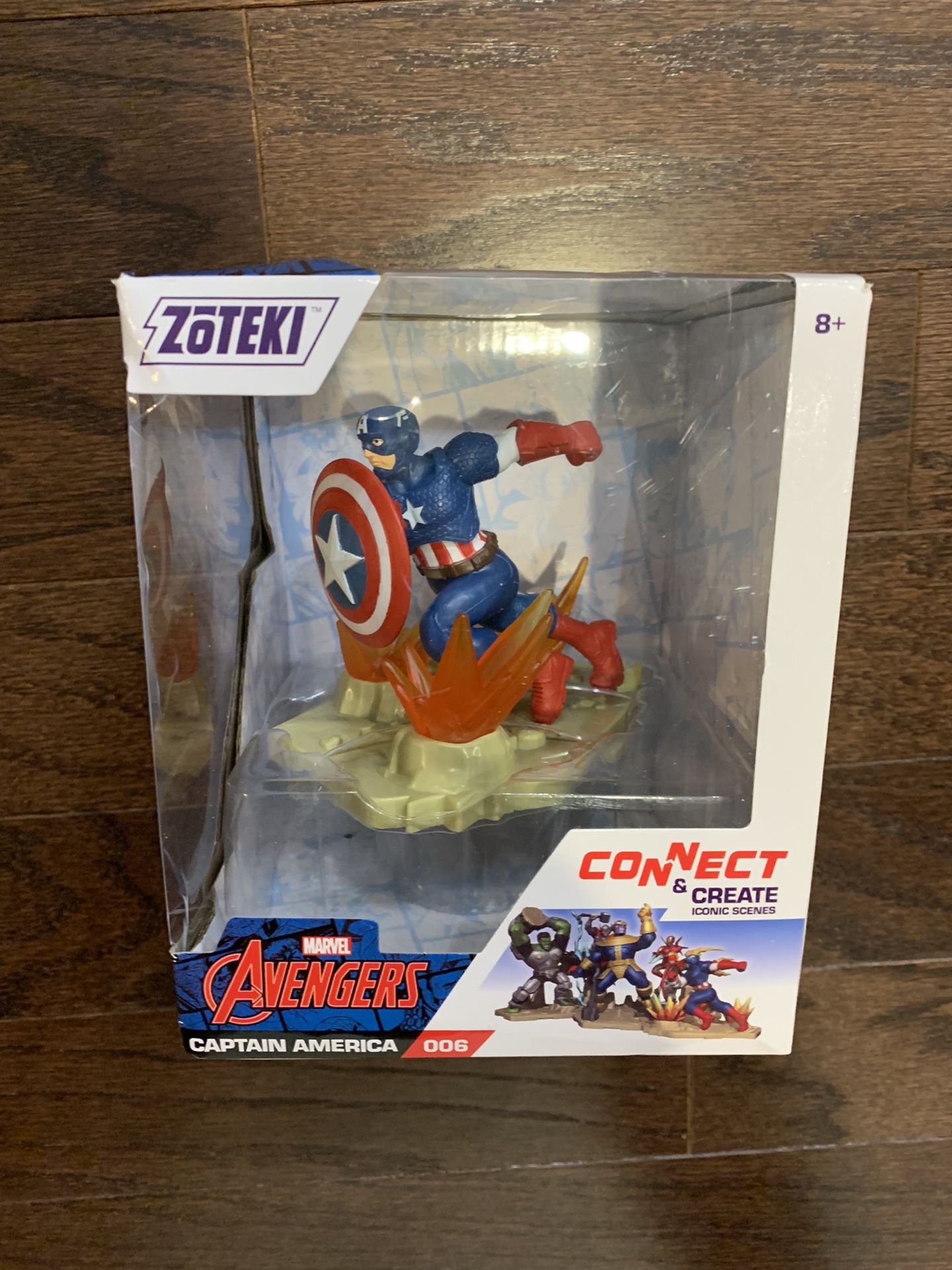 Zoteki Connect & Create Diorama Marvel Avengers CAPTAIN AMERICA NIB MINT RARE!!