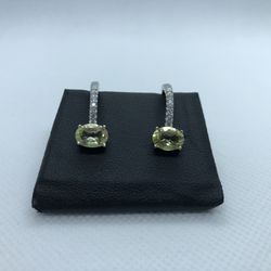 Earrings Woman ( Silver And Yellow Quartz)