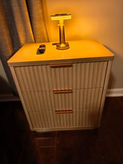 3-Drawer Nightstand with Fluted Front