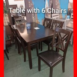 👍🏼 Table With 6 Chairs 