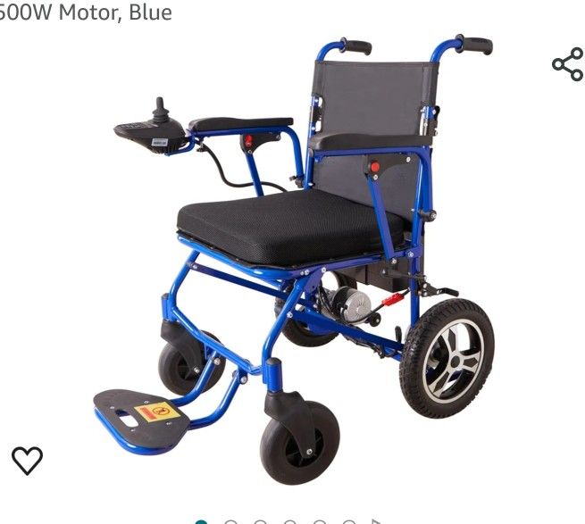RehabRolls Electric Wheelchairs for Adults,20Miles Intelligent Power Wheelchairs Lightweight Foldable Motorized Wheelchair - 500W Motor, Blue