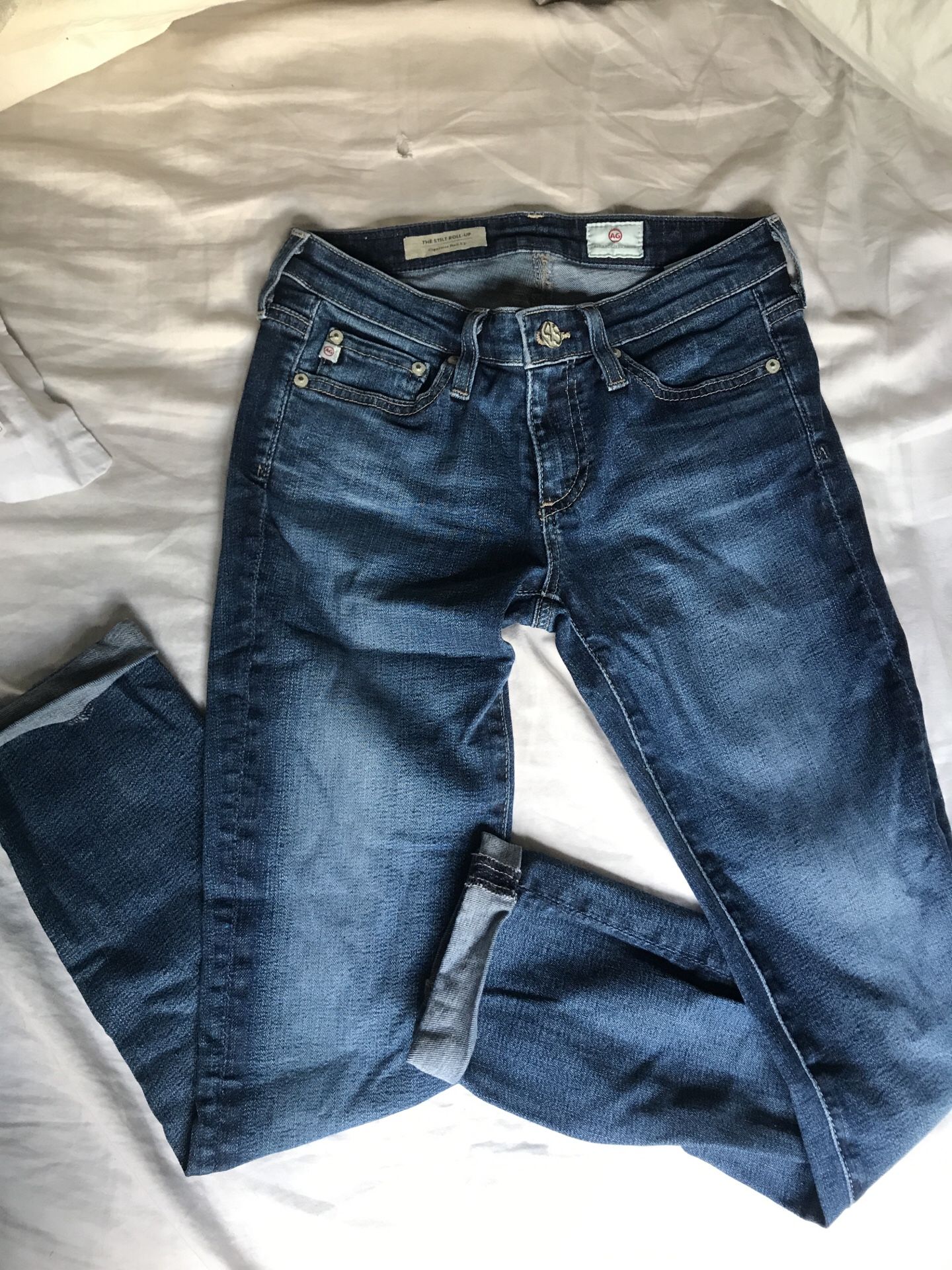 Skinny rolled up jeans size 24