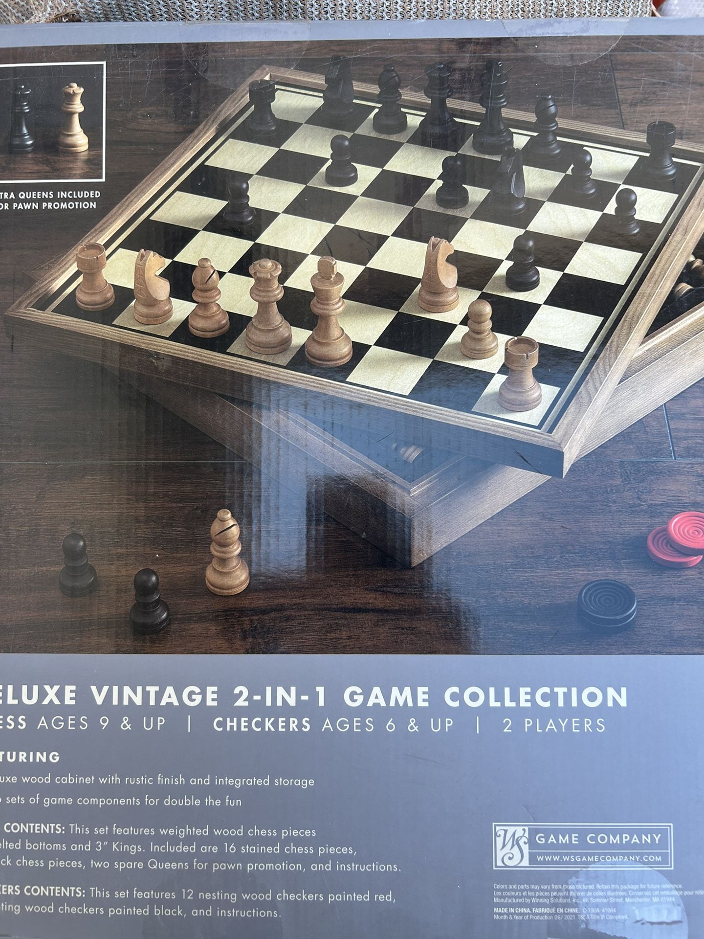 Chess And Checker Set All Wood
