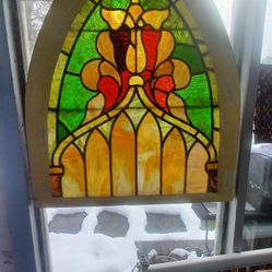 Antique Stained Glass Church Window