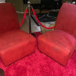 2 Red Single Couch Chairs