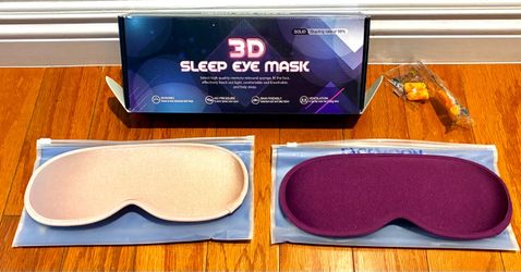 2 Pack Sleep Eye Masks, 100% Blackout, NEW