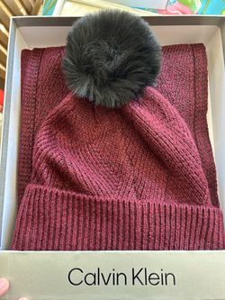 Calvin Klein Knit Beanie and Scarf Set