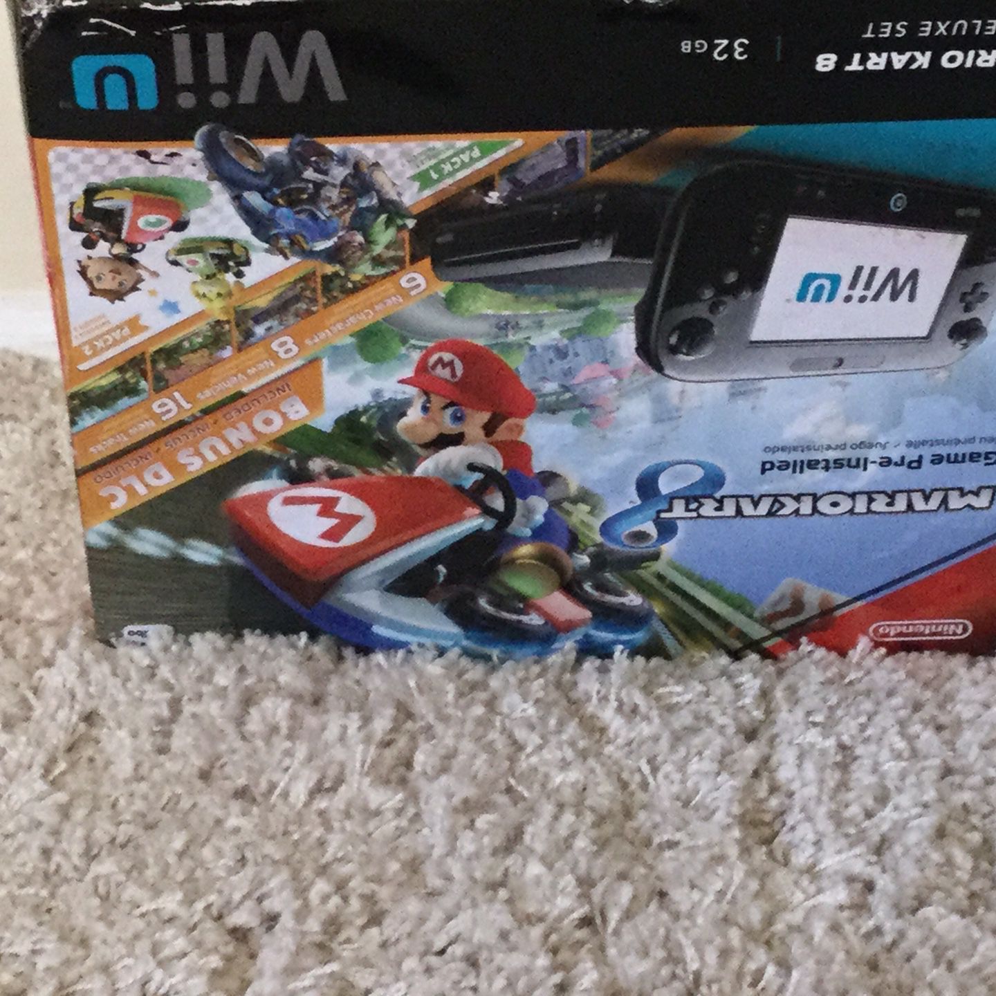 Nintendo Wii U 32GB Black Deluxe Set With Mario Kart 8 Pre Installed