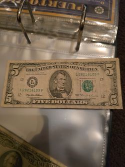 1995 Series US $5 Federal Reserve Note