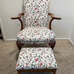 Mid 29th Century Armchair + Footstool 