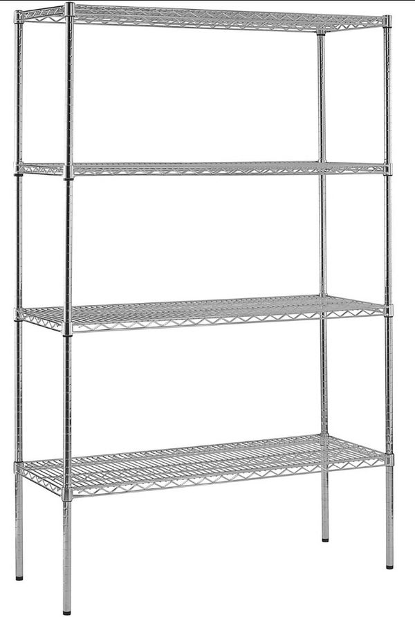 48 Inch W 4 Tier Heavy Duty Wire Shelving Unit In Chrome The 48 Inch W 4 Tier Heavy Duty Wire Shelving Unit In Chrome The 6 Business Equipment