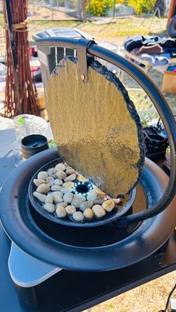 Tabletop Slate Water Fountain with Pebbles