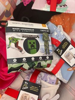 Minecraft Boys Warm Underwear Set Size Small