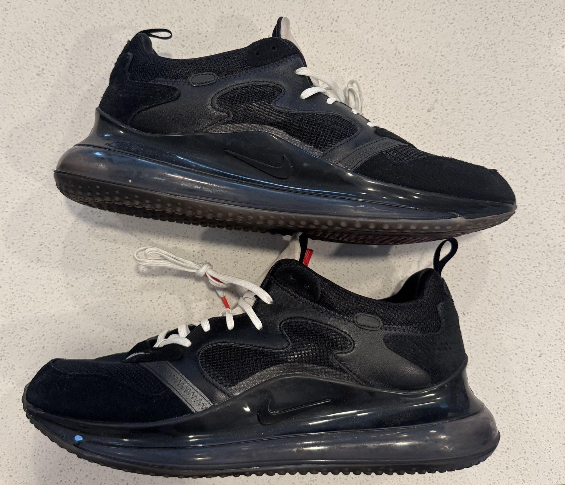 size 14 nike air max 720 OBJ black white red 