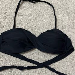 Black Bandeau Swim Top Small S