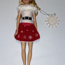 Barbie Holiday Wishes with Snowflake Ornament 