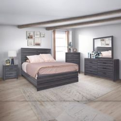 Modern Gray Complete Bedroom Set – All Sizes Available | New | Delivery Available