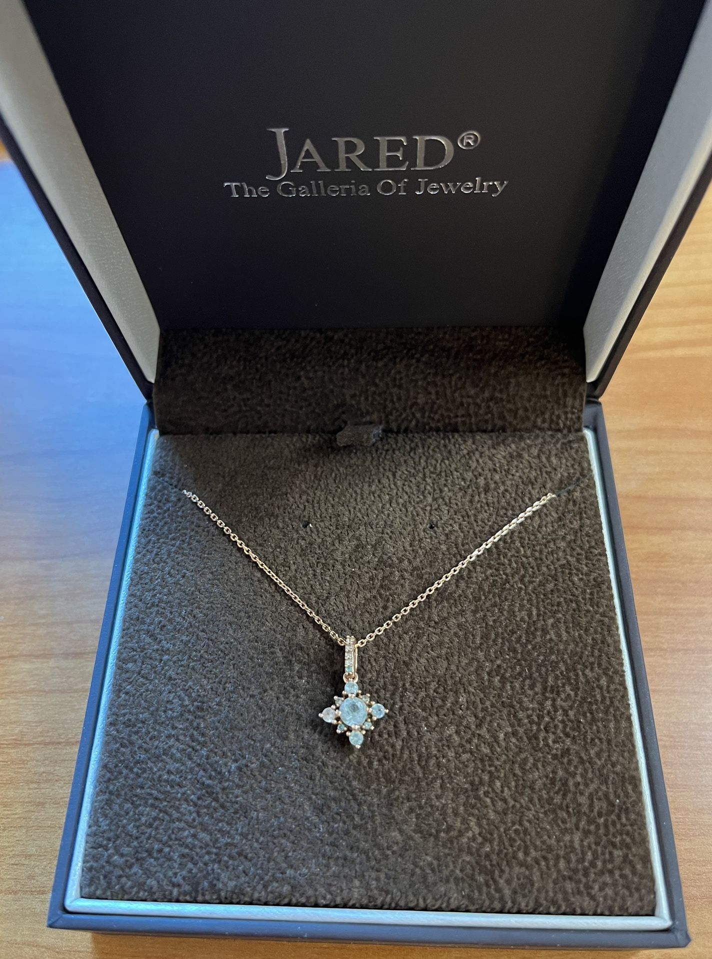 18” Rose Gold Chain With Blue Stones