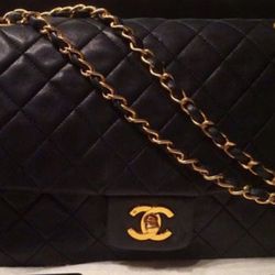 Chanel double chain 24k GH flap bag - vintage