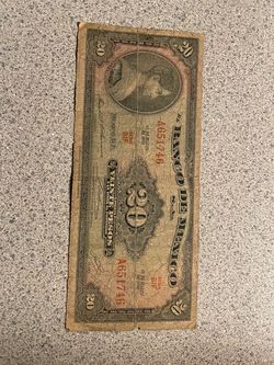 Banco de Mexico 20 Pesos Vintage Banknote