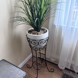 Potted Fake Plant And Stand