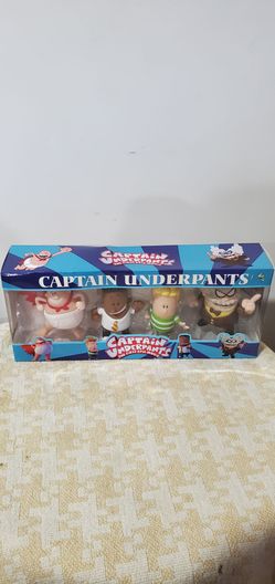 DreamWorks Captain Underpants 4pc Figure Set Just Play 2017 Movie Toy New Box
