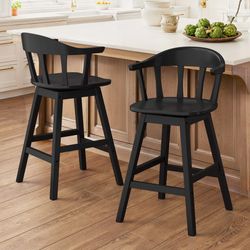 Swivel Barstool Set Of 2 Wood