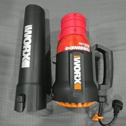 Soplador de hojas portátil con cable WORX Turbine 800 de 135 MPH/800 CFM y 12 A