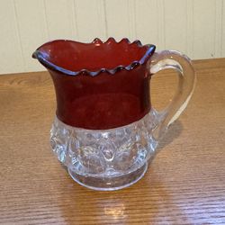 Kings Crown Ruby Red thumbprint creamer